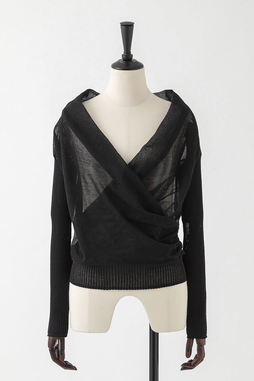 【オーヴィル/EAUVIRE】のカシュクールプルオーバー インテリア・キッズ・メンズ・レディースファッション・服の通販 founy(ファニー) ファッション Fashion レディースファッション Fashion for Women トップス・カットソー Cut & Sew Tops ニット Knit Tops & Sweaters カジュアルプルオーバー・ニットトップス Pullovers & Knit Tops / Casual Pullovers おすすめ Recommended / Our Picks インナー Innerwear キャミソール Camisole, Spaghetti Strap Top フィット Fit, Slim Fit 再入荷 Restock / Back in Stock 日本製 Made In Japan ブラック|ID: prp329100004924979 ipo3291000000036954946