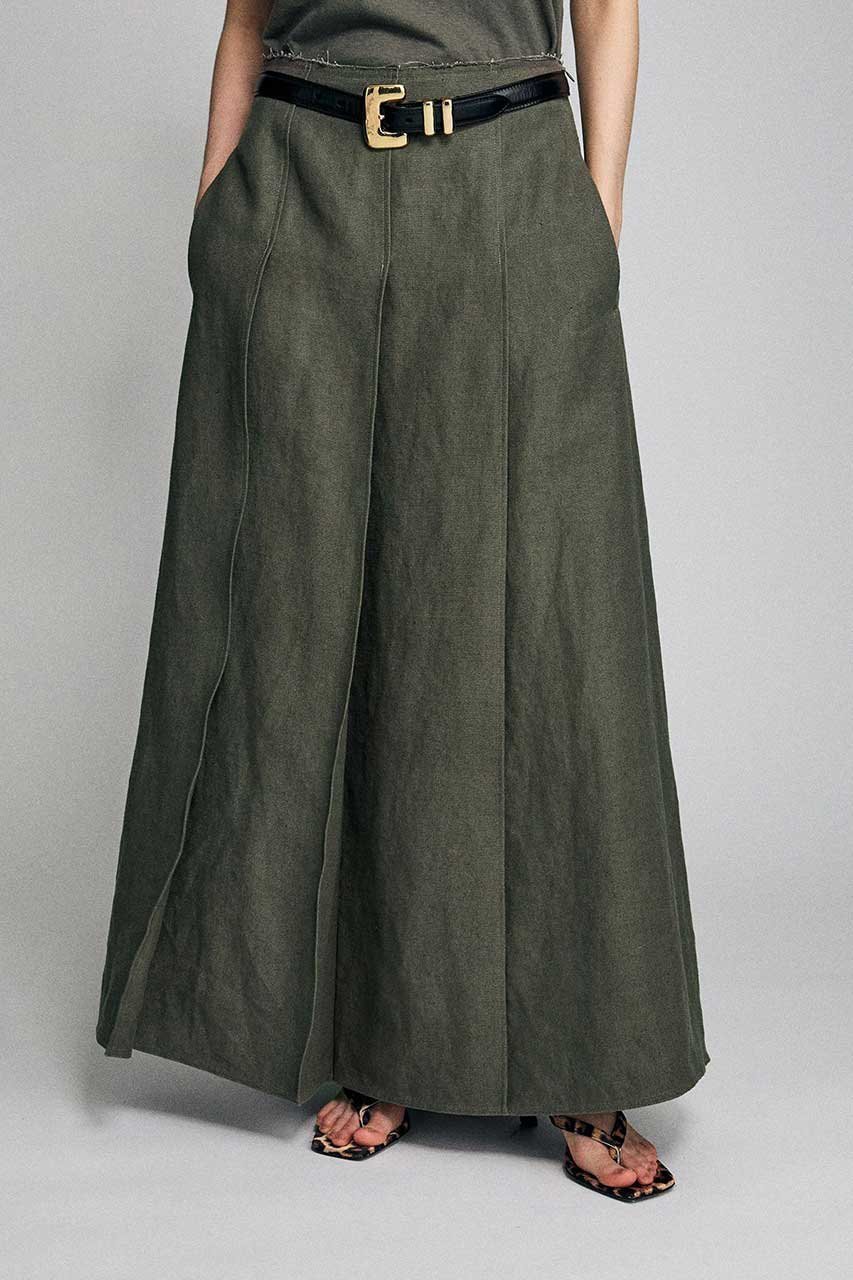 【ブリル/BRILL】のHEMP BIG プリーツスカート インテリア・キッズ・メンズ・レディースファッション・服の通販 founy(ファニー) 　ファッション　Fashion　レディースファッション　Fashion for Women　スカート　Skirts　プリーツスカート / 上品フェミニンスタイル　Pleated Skirts　ロングスカート　Long Skirts / Maxi & Midi Skirts　オックス　Oxford Fabric　スリット　Slit, Slit Detail　バランス　Balance, Style Balance　プリーツ　Pleats, Pleated　ボトム　Bottoms, Lower Wear　ロング　Long, Long-Length　再入荷　Restock / Back in Stock　カーキ|ID: prp329100004924982 ipo3291000000036954967