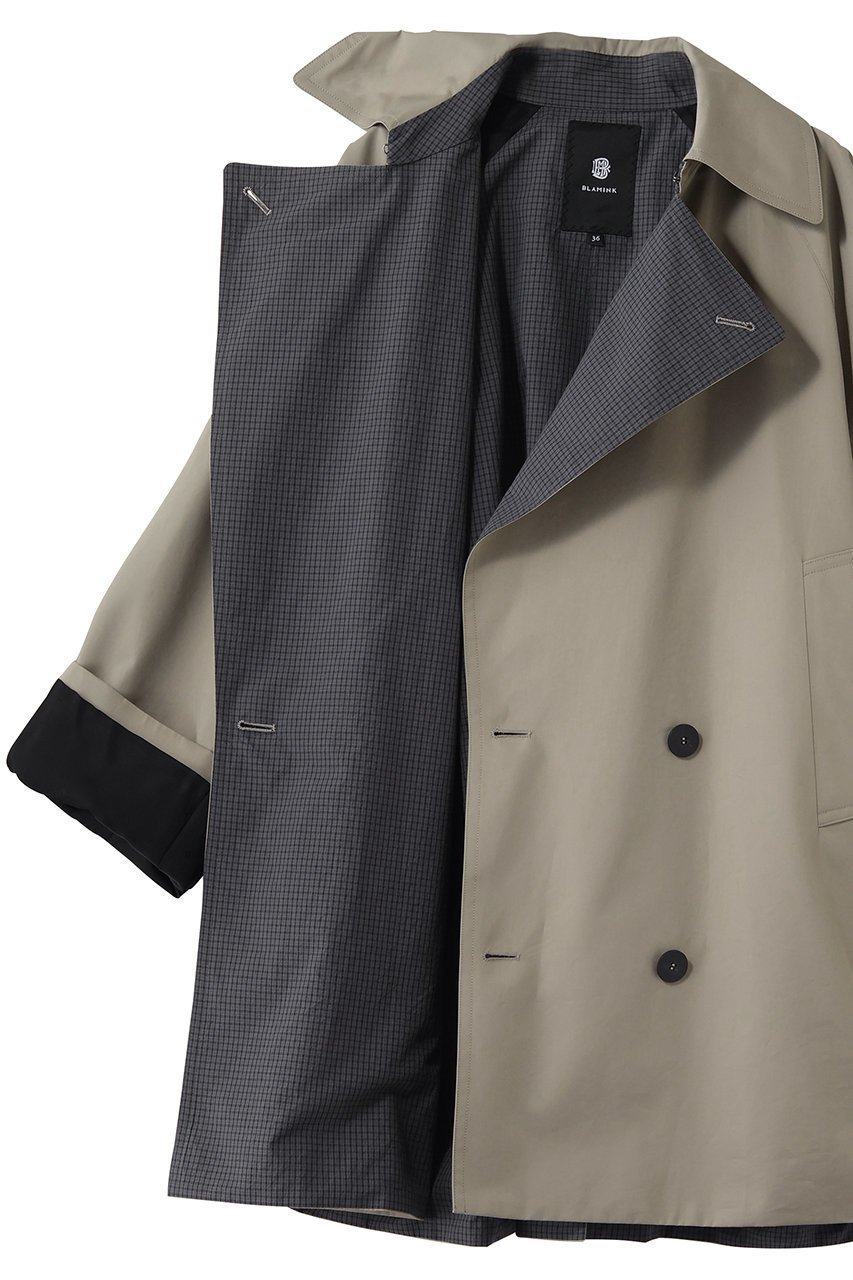 【ブラミンク/BLAMINK】のトレンチコート 人気、トレンドファッション・服の通販 founy(ファニー) 　ファッション　Fashion　レディースファッション　Fashion for Women　アウター　Coat / Outerwear Collection　コート・ロングコート・ピーコート　Long Coats, Peacoats & More　トレンチコート / 春秋の定番アウター　Trench Coats　クラシカル　Classical, Vintage-Inspired　ショート　Short, Short Length　シルク　Silk, 100% Silk　スリーブ　Sleeve, Long Sleeve / Short Sleeve　モダン　Modern, Contemporary　ルーズ　Loose, Oversized　エレガント 上品　Elegant　other-6|ID: prp329100004924993 ipo3291000000036955073