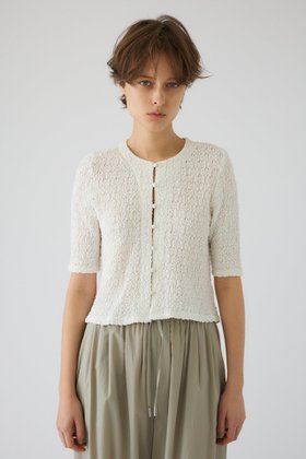 【リムアーク/RIM.ARK】 Shirring lace compact tops/トップス大人の最旬トレンドファッション＆コーディネート founy(ファウニー) ファッション Fashion レディースファッション Fashion for Women トップス・カットソー Cut & Sew Tops シャツ・ブラウス・オフィスカジュアル Elegant Blouses & Button-Ups コンパクト Compact, Small Size ショート Short, Short Length シンプル Simple, Minimal スリーブ Sleeve, Long Sleeve / Short Sleeve バランス Balance, Style Balance 夏 Summer 春 Spring S/S・春夏 SS, Spring/Summer, Warm Season |ID:prp329100004925017