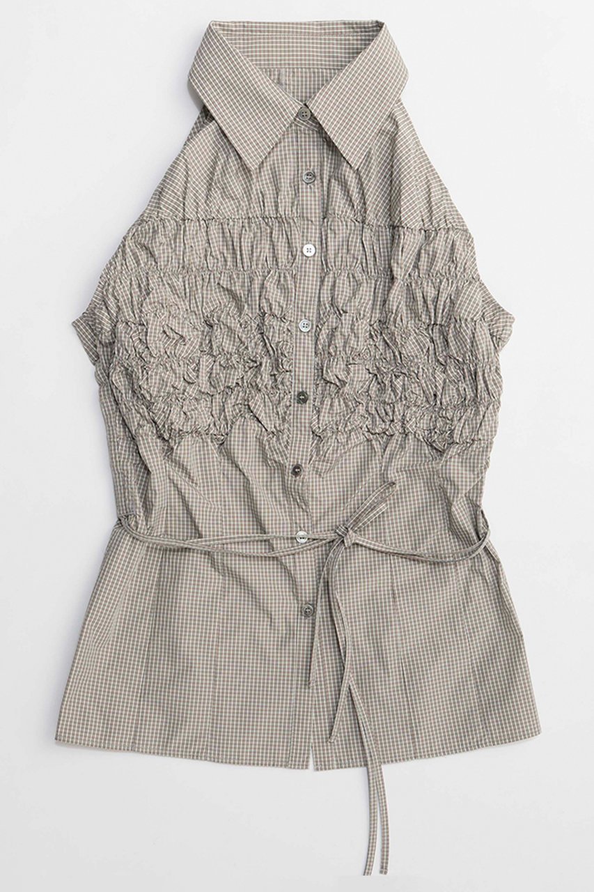 【メゾンスペシャル/MAISON SPECIAL】のSharpened Shape Shirt/シャーリングシェイプシャツ 人気、トレンドファッション・服の通販 founy(ファニー) 　ファッション　Fashion　レディースファッション　Fashion for Women　トップス・カットソー　Cut & Sew Tops　シャツ・ブラウス・オフィスカジュアル　Elegant Blouses & Button-Ups　シャーリング　Shirring, Ruched　スリット　Slit, Slit Detail　スリーブ　Sleeve, Long Sleeve / Short Sleeve　ノースリーブ　Sleeveless, No-Sleeve　ボレロ　Bolero, Short Cardigan　ロング　Long, Long-Length　other-8|ID: prp329100004925020 ipo3291000000036955359