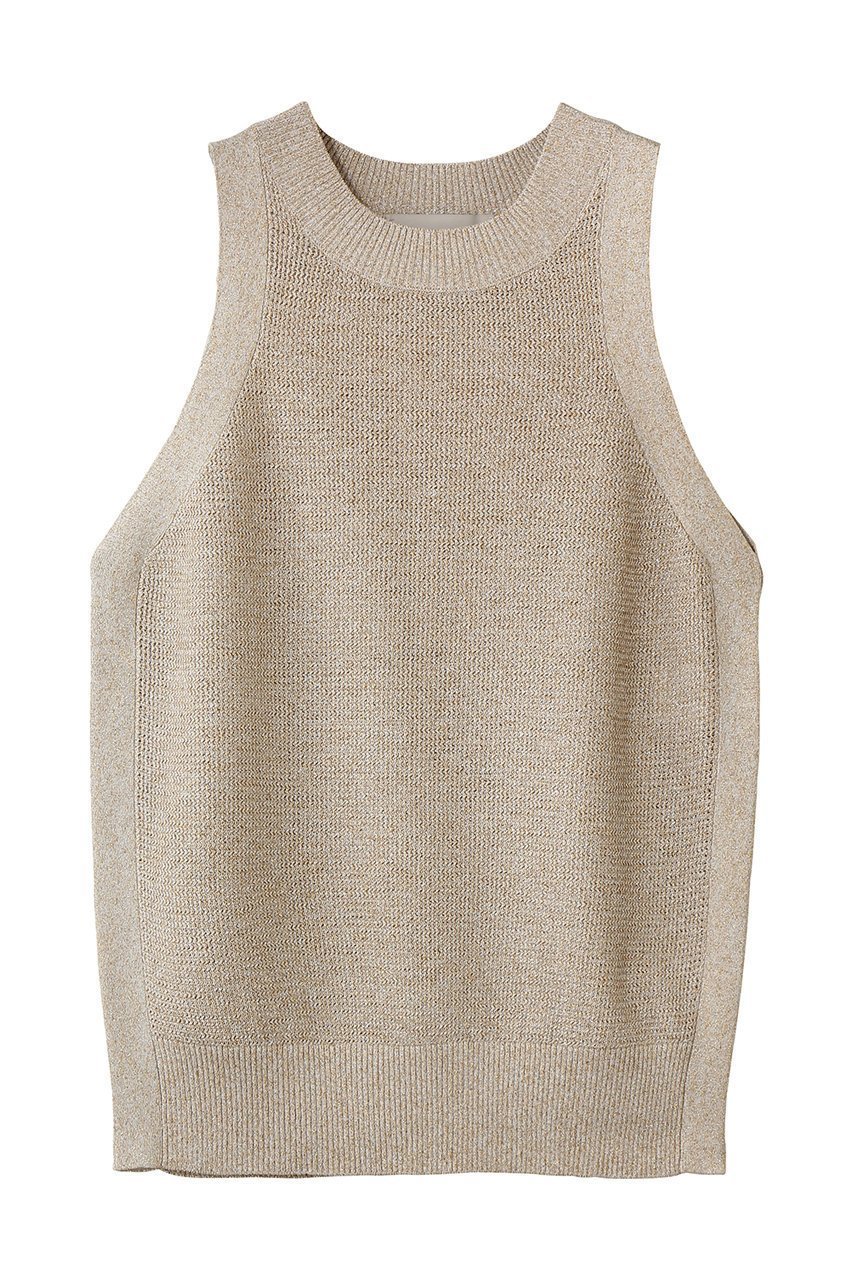 【デパリエ/DEPAREILLE】のヴィスコースラメノースリーブ インテリア・キッズ・メンズ・レディースファッション・服の通販 founy(ファニー) 　ファッション　Fashion　レディースファッション　Fashion for Women　トップス・カットソー　Cut & Sew Tops　ニット　Knit Tops & Sweaters　キャミソール&ノースリーブ　Camisoles & Sleeveless Tops　カジュアルプルオーバー・ニットトップス　Pullovers & Knit Tops / Casual Pullovers　デニム　Denim, Jeans Material　ノースリーブ　Sleeveless, No-Sleeve　フェミニン　Feminine, Girly　マニッシュ　Mannish, Boyish　ラグジュアリー　Luxury, Elegant　ワイド　Wide, Wide Fit　エレガント 上品　Elegant　夏　Summer　ベージュ|ID: prp329100004925032 ipo3291000000036955447