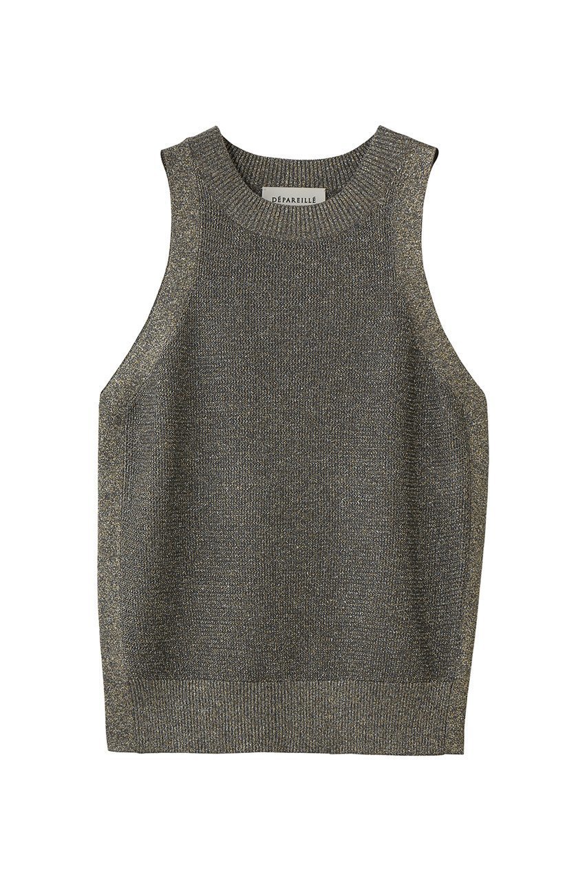 【デパリエ/DEPAREILLE】のヴィスコースラメノースリーブ インテリア・キッズ・メンズ・レディースファッション・服の通販 founy(ファニー) 　ファッション　Fashion　レディースファッション　Fashion for Women　トップス・カットソー　Cut & Sew Tops　ニット　Knit Tops & Sweaters　キャミソール&ノースリーブ　Camisoles & Sleeveless Tops　カジュアルプルオーバー・ニットトップス　Pullovers & Knit Tops / Casual Pullovers　デニム　Denim, Jeans Material　ノースリーブ　Sleeveless, No-Sleeve　フェミニン　Feminine, Girly　マニッシュ　Mannish, Boyish　ラグジュアリー　Luxury, Elegant　ワイド　Wide, Wide Fit　エレガント 上品　Elegant　夏　Summer　グレー|ID: prp329100004925032 ipo3291000000036955448