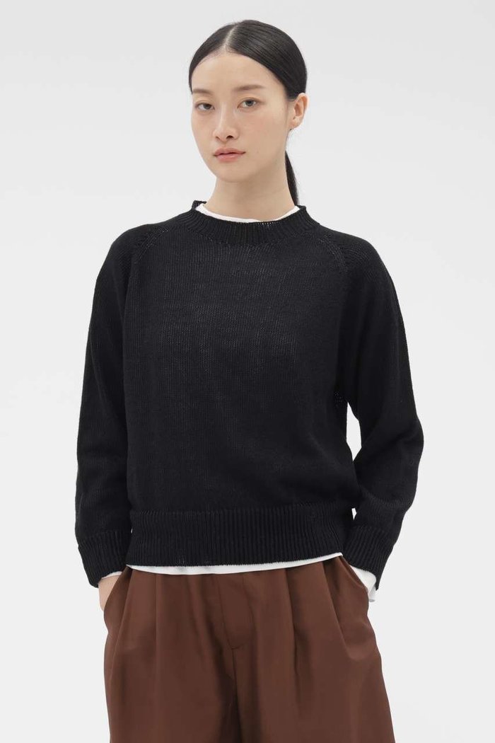 【マーガレットハウエル/MARGARET HOWELL】のLINEN COTTON KNITWEAR インテリア・キッズ・メンズ・レディースファッション・服の通販 founy(ファニー) https://founy.com/ ファッション Fashion レディースファッション Fashion for Women トップス・カットソー Cut & Sew Tops ニット Knit Tops & Sweaters カジュアルプルオーバー・ニットトップス Pullovers & Knit Tops / Casual Pullovers イタリア Italy シンプル Simple, Minimal デニム Denim, Jeans Material バランス Balance, Style Balance リネン Linen, Linen Fabric |ID: prp329100004925047 ipo3291000000036955633