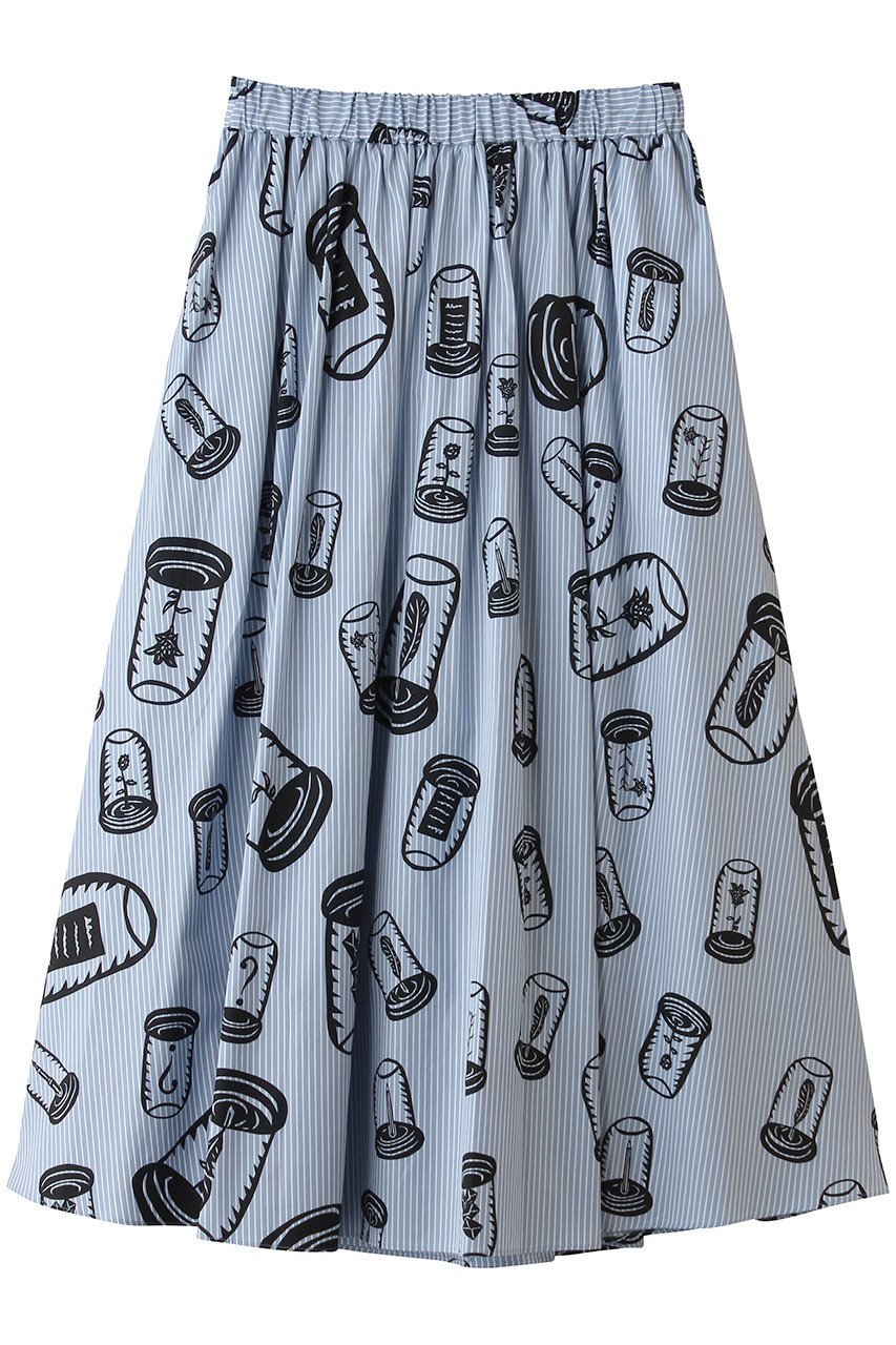 【プレインピープル/PLAIN PEOPLE】のハイカウントストライプギャザーフレアスカート インテリア・キッズ・メンズ・レディースファッション・服の通販 founy(ファニー) 　ファッション　Fashion　レディースファッション　Fashion for Women　スカート　Skirts　Aライン・フレアスカート　A-Line & Flared Skirts　ロングスカート　Long Skirts / Maxi & Midi Skirts　ギャザー　Gathered, Ruffled　ストライプ　Stripe, Striped Pattern　プリント　Print, Printed Pattern　ロング　Long, Long-Length　夏　Summer　春　Spring　S/S・春夏　SS, Spring/Summer, Warm Season　ブルーストライプ|ID: prp329100004925053 ipo3291000000036955693