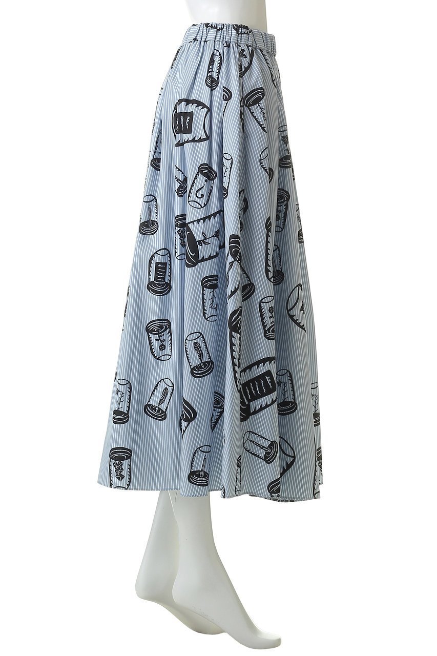 【プレインピープル/PLAIN PEOPLE】のハイカウントストライプギャザーフレアスカート 人気、トレンドファッション・服の通販 founy(ファニー) 　ファッション　Fashion　レディースファッション　Fashion for Women　スカート　Skirts　Aライン・フレアスカート　A-Line & Flared Skirts　ロングスカート　Long Skirts / Maxi & Midi Skirts　ギャザー　Gathered, Ruffled　ストライプ　Stripe, Striped Pattern　プリント　Print, Printed Pattern　ロング　Long, Long-Length　夏　Summer　春　Spring　S/S・春夏　SS, Spring/Summer, Warm Season　other-3|ID: prp329100004925053 ipo3291000000036955695