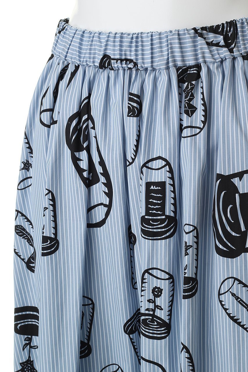 【プレインピープル/PLAIN PEOPLE】のハイカウントストライプギャザーフレアスカート 人気、トレンドファッション・服の通販 founy(ファニー) 　ファッション　Fashion　レディースファッション　Fashion for Women　スカート　Skirts　Aライン・フレアスカート　A-Line & Flared Skirts　ロングスカート　Long Skirts / Maxi & Midi Skirts　ギャザー　Gathered, Ruffled　ストライプ　Stripe, Striped Pattern　プリント　Print, Printed Pattern　ロング　Long, Long-Length　夏　Summer　春　Spring　S/S・春夏　SS, Spring/Summer, Warm Season　other-5|ID: prp329100004925053 ipo3291000000036955697