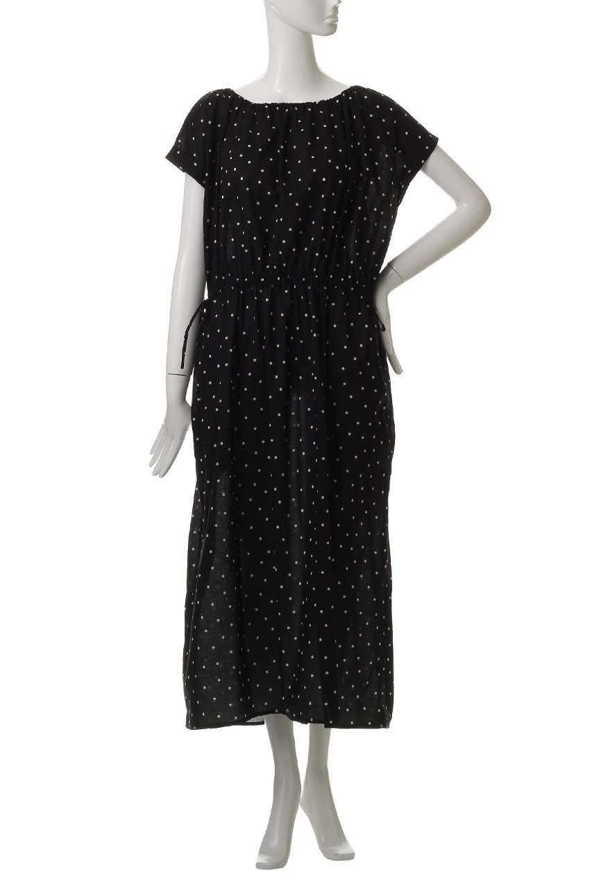 【ナナデコール/nanadecor】のアザミワンピースブラック 人気、トレンドファッション・服の通販 founy(ファニー) 　ファッション　Fashion　レディースファッション　Fashion for Women　ワンピース　Dresses　チュニック　Tunic Tops & Dresses　おすすめ　Recommended / Our Picks　エアリー　Airy Texture　ギャザー　Gathered, Ruffled　チュニック　Tunic, Long Top　ドット　Polka Dot, Dot Pattern　ビーチ　Beach, Seaside　フェミニン　Feminine, Girly　ランダム　Random, Irregular　ロング　Long, Long-Length　旅行　Travel　other-2|ID: prp329100004925066 ipo3291000000036955833