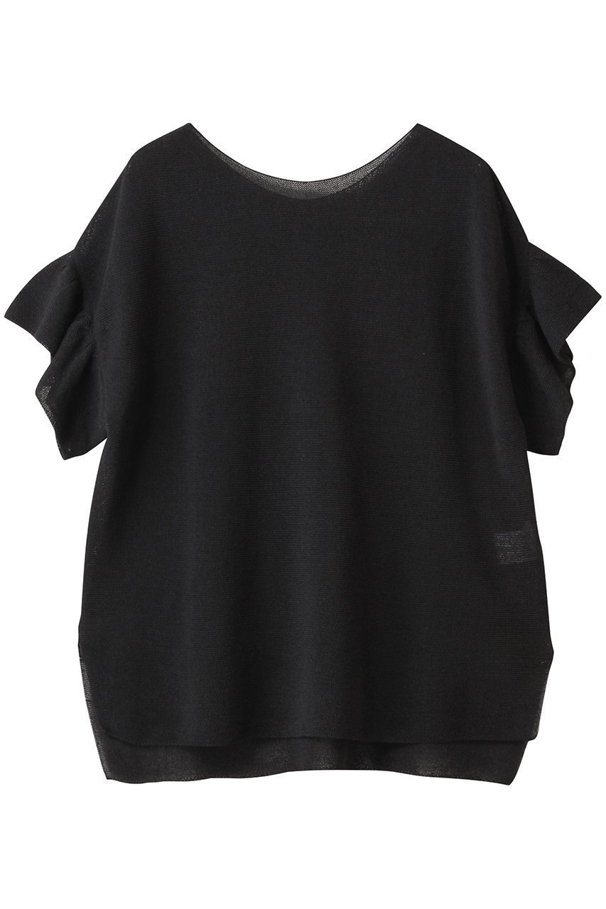 【アナイ/ANAYI】の和紙ガーター2WAYチュニックプルオーバー インテリア・キッズ・メンズ・レディースファッション・服の通販 founy(ファニー) 　ファッション　Fashion　レディースファッション　Fashion for Women　トップス・カットソー　Cut & Sew Tops　ニット　Knit Tops & Sweaters　カジュアルプルオーバー・ニットトップス　Pullovers & Knit Tops / Casual Pullovers　スリーブ　Sleeve, Long Sleeve / Short Sleeve　チュニック　Tunic, Long Top　フェミニン　Feminine, Girly　フリル　Frill, Ruffle　ブラック|ID: prp329100004925076 ipo3291000000036955924