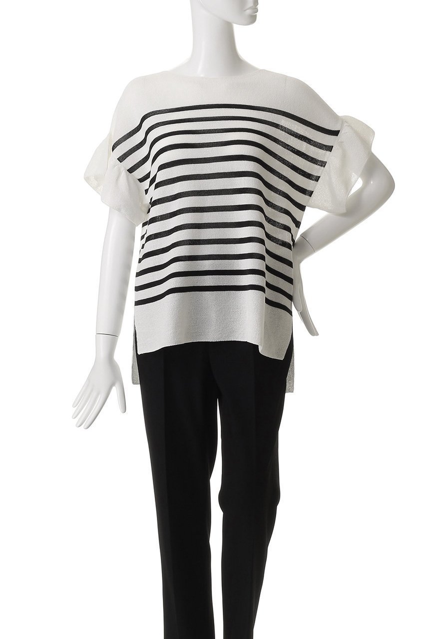 【アナイ/ANAYI】の和紙ガーター2WAYチュニックプルオーバー 人気、トレンドファッション・服の通販 founy(ファニー) 　ファッション　Fashion　レディースファッション　Fashion for Women　トップス・カットソー　Cut & Sew Tops　ニット　Knit Tops & Sweaters　カジュアルプルオーバー・ニットトップス　Pullovers & Knit Tops / Casual Pullovers　スリーブ　Sleeve, Long Sleeve / Short Sleeve　チュニック　Tunic, Long Top　フェミニン　Feminine, Girly　フリル　Frill, Ruffle　other-2|ID: prp329100004925076 ipo3291000000036955925