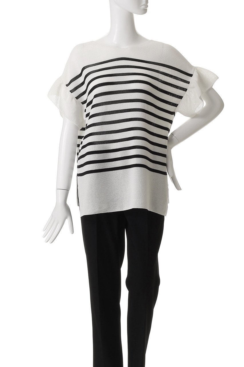 【アナイ/ANAYI】の和紙ガーター2WAYチュニックプルオーバー 人気、トレンドファッション・服の通販 founy(ファニー) 　ファッション　Fashion　レディースファッション　Fashion for Women　トップス・カットソー　Cut & Sew Tops　ニット　Knit Tops & Sweaters　カジュアルプルオーバー・ニットトップス　Pullovers & Knit Tops / Casual Pullovers　スリーブ　Sleeve, Long Sleeve / Short Sleeve　チュニック　Tunic, Long Top　フェミニン　Feminine, Girly　フリル　Frill, Ruffle　other-6|ID: prp329100004925076 ipo3291000000036955929