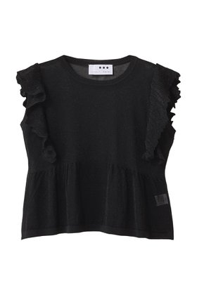 【スリー ドッツ/three dots】 シマーセーター ラッフルトップス人気、トレンドファッション・服の通販 founy(ファニー) ファッション Fashion レディースファッション Fashion for Women トップス・カットソー Cut & Sew Tops ニット Knit Tops & Sweaters カジュアルプルオーバー・ニットトップス Pullovers & Knit Tops / Casual Pullovers サマー Summer, Summer Style シアー Sheer, See-Through ボトム Bottoms, Lower Wear |ID:prp329100004925078