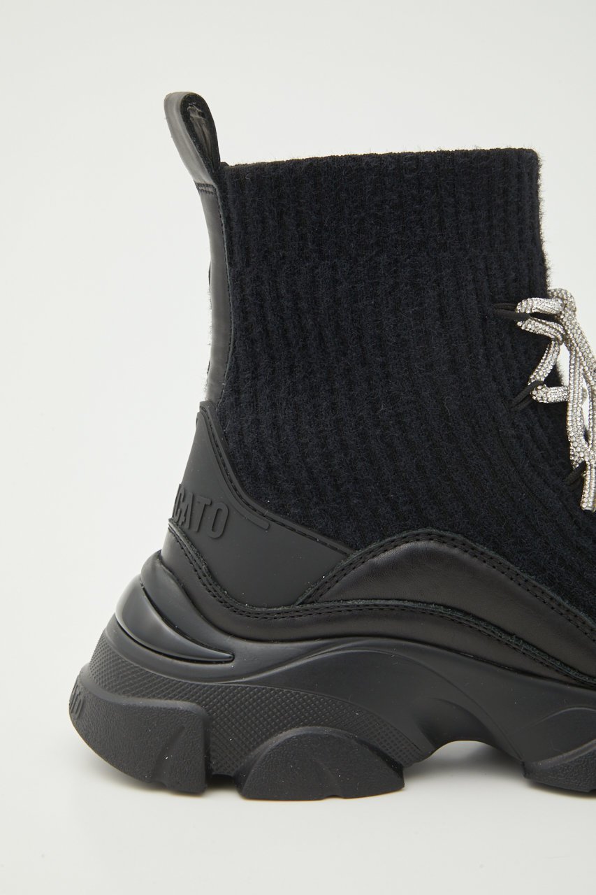 【スタッカート/STACCATO】のドルチェコードスニーカーブーツ 人気、トレンドファッション・服の通販 founy(ファニー) 　ファッション　Fashion　レディースファッション　Fashion for Women　ショート　Short, Short Length　ストーン　Stone, Gem-Like　スニーカー　Sneakers, Trainers　リブニット　Rib Knit, Ribbed Knit　リボン　Ribbon, Bow　レース　Lace, Lace Fabric　再入荷　Restock / Back in Stock　other-6|ID: prp329100004925119 ipo3291000000036956552