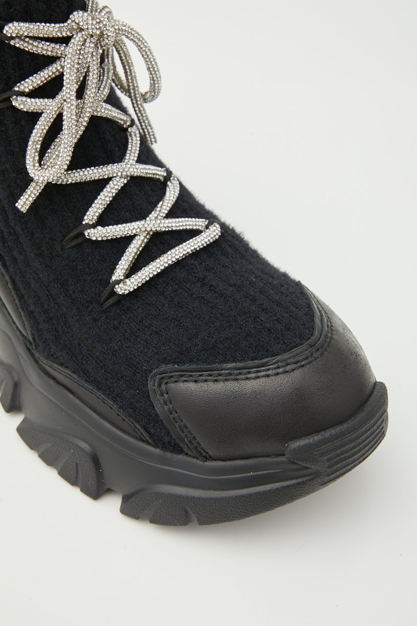 【スタッカート/STACCATO】のドルチェコードスニーカーブーツ 人気、トレンドファッション・服の通販 founy(ファニー) 　ファッション　Fashion　レディースファッション　Fashion for Women　ショート　Short, Short Length　ストーン　Stone, Gem-Like　スニーカー　Sneakers, Trainers　リブニット　Rib Knit, Ribbed Knit　リボン　Ribbon, Bow　レース　Lace, Lace Fabric　再入荷　Restock / Back in Stock　other-7|ID: prp329100004925119 ipo3291000000036956553