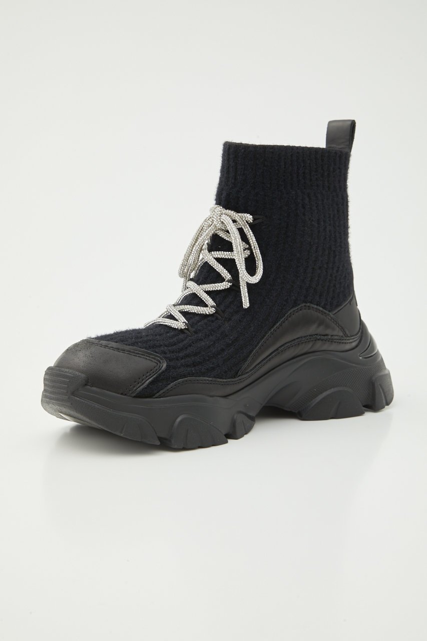 【スタッカート/STACCATO】のドルチェコードスニーカーブーツ 人気、トレンドファッション・服の通販 founy(ファニー) 　ファッション　Fashion　レディースファッション　Fashion for Women　ショート　Short, Short Length　ストーン　Stone, Gem-Like　スニーカー　Sneakers, Trainers　リブニット　Rib Knit, Ribbed Knit　リボン　Ribbon, Bow　レース　Lace, Lace Fabric　再入荷　Restock / Back in Stock　other-8|ID: prp329100004925119 ipo3291000000036956554