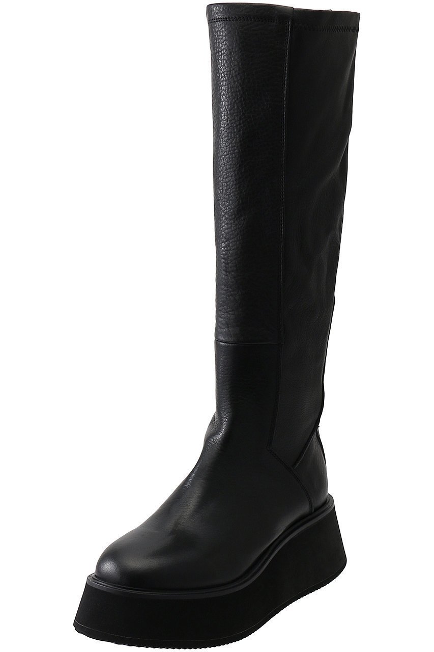 【ピアッカセッテ/ph7+】のラウンドトウストレッチ厚底ロングブーツ 人気、トレンドファッション・服の通販 founy(ファニー) 　ファッション　Fashion　レディースファッション　Fashion for Women　シンプル　Simple, Minimal　ストレッチ　Stretch, Stretchy Fabric　ストレート　Straight, Straight Cut　ロング　Long, Long-Length　厚底　Platform Shoes　定番　Standard, Basic Item　other-2|ID: prp329100004925128 ipo3291000000036956634