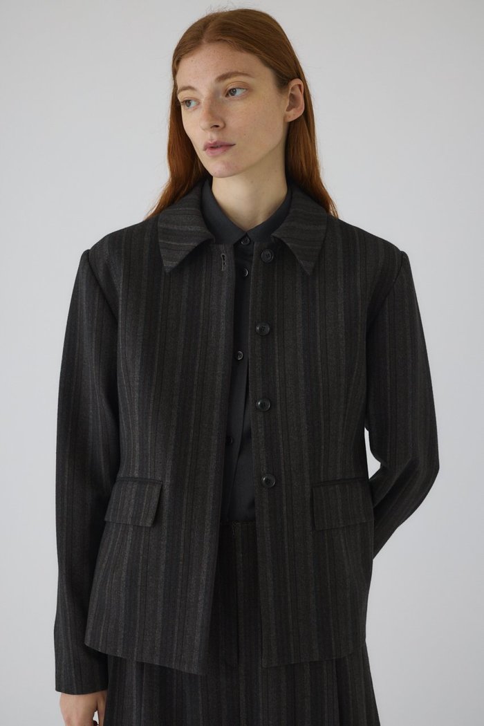 【リムアーク/RIM.ARK】のContrast JK/ジャケット インテリア・キッズ・メンズ・レディースファッション・服の通販 founy(ファニー) https://founy.com/ ファッション Fashion レディースファッション Fashion for Women アウター Coat / Outerwear Collection レディースジャケット・軽アウター Jackets おすすめ Recommended / Our Picks コンパクト Compact, Small Size ショート Short, Short Length ジャケット Jacket, Outerwear ストライプ Stripe, Striped Pattern セットアップ Set-Up, Coordinated Outfit マニッシュ Mannish, Boyish モダン Modern, Contemporary エレガント 上品 Elegant 羽織 Haori, Light Jacket |ID: prp329100004925140 ipo3291000000036956783