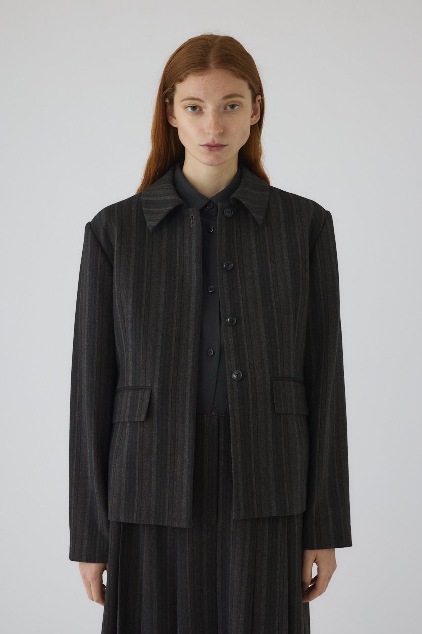 【リムアーク/RIM.ARK】のContrast JK/ジャケット 人気、トレンドファッション・服の通販 founy(ファニー) 　ファッション　Fashion　レディースファッション　Fashion for Women　アウター　Coat / Outerwear Collection　レディースジャケット・軽アウター　Jackets　おすすめ　Recommended / Our Picks　コンパクト　Compact, Small Size　ショート　Short, Short Length　ジャケット　Jacket, Outerwear　ストライプ　Stripe, Striped Pattern　セットアップ　Set-Up, Coordinated Outfit　マニッシュ　Mannish, Boyish　モダン　Modern, Contemporary　エレガント 上品　Elegant　羽織　Haori, Light Jacket　other-2|ID: prp329100004925140 ipo3291000000036956785