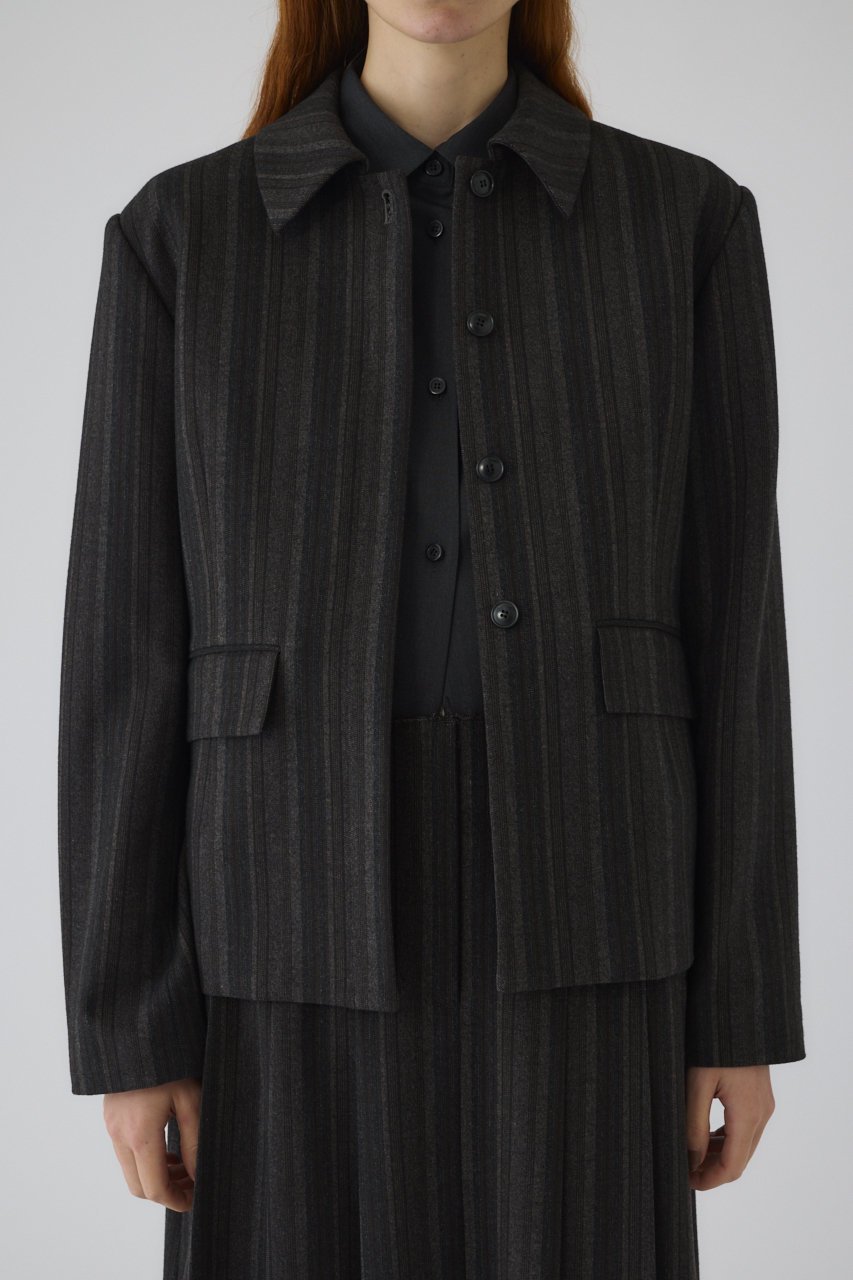 【リムアーク/RIM.ARK】のContrast JK/ジャケット 人気、トレンドファッション・服の通販 founy(ファニー) 　ファッション　Fashion　レディースファッション　Fashion for Women　アウター　Coat / Outerwear Collection　レディースジャケット・軽アウター　Jackets　おすすめ　Recommended / Our Picks　コンパクト　Compact, Small Size　ショート　Short, Short Length　ジャケット　Jacket, Outerwear　ストライプ　Stripe, Striped Pattern　セットアップ　Set-Up, Coordinated Outfit　マニッシュ　Mannish, Boyish　モダン　Modern, Contemporary　エレガント 上品　Elegant　羽織　Haori, Light Jacket　other-8|ID: prp329100004925140 ipo3291000000036956791