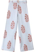【エスゼット ブロックプリント/SZ Blockprints】のDISCO PANTS POPPY ON THIN STRIPE ワイドパンツ ライトブルー|ID: prp329100004925141 ipo3291000000036956793