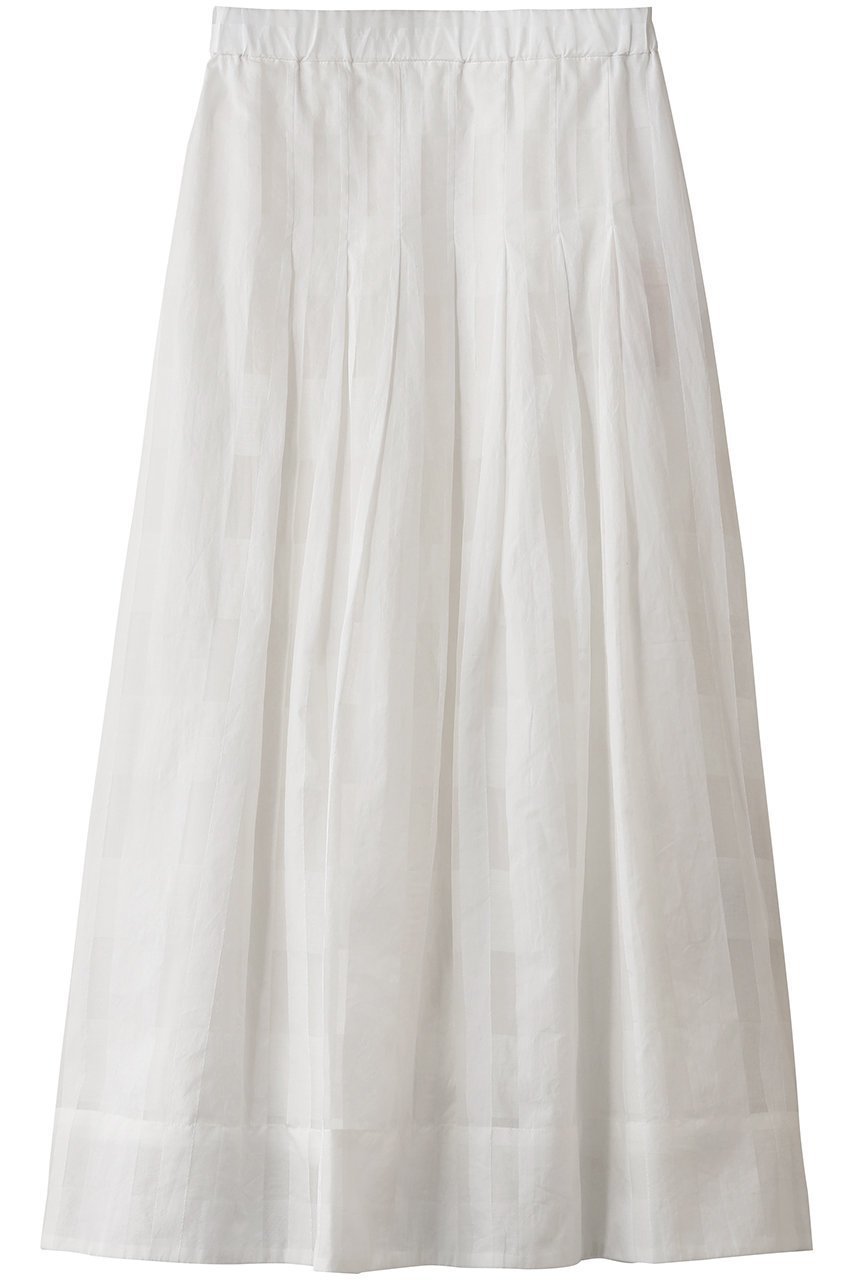 【プレインピープル/PLAIN PEOPLE】のコードチェックワッシャーセミフレアスカート インテリア・キッズ・メンズ・レディースファッション・服の通販 founy(ファニー) 　ファッション　Fashion　レディースファッション　Fashion for Women　スカート　Skirts　Aライン・フレアスカート　A-Line & Flared Skirts　ロングスカート　Long Skirts / Maxi & Midi Skirts　シルク　Silk, 100% Silk　シンプル　Simple, Minimal　チェック　Check, Plaid, Tartan　ロング　Long, Long-Length　ホワイト|ID: prp329100004925146 ipo3291000000036957129