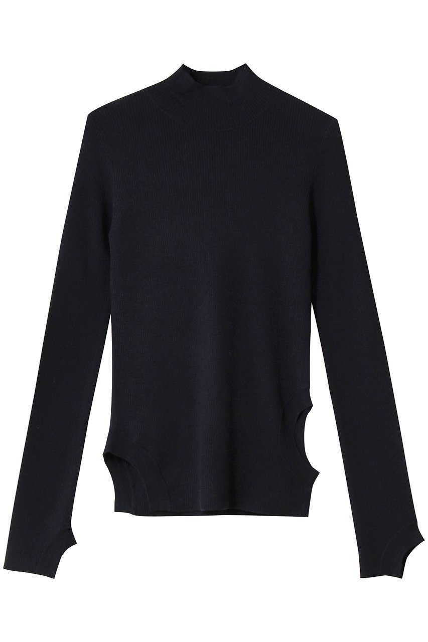 【エンフォルド/ENFOLD】のNECK HOLE PULLOVER プルオーバー インテリア・キッズ・メンズ・レディースファッション・服の通販 founy(ファニー) 　ファッション　Fashion　レディースファッション　Fashion for Women　トップス・カットソー　Cut & Sew Tops　ニット　Knit Tops & Sweaters　カジュアルプルオーバー・ニットトップス　Pullovers & Knit Tops / Casual Pullovers　アシンメトリー　Asymmetrical Style　インナー　Innerwear　ハイネック　High Neck, Mock Neck　ボーダー　Border, Stripe　ダークネイビー|ID: prp329100004925152 ipo3291000000036957193