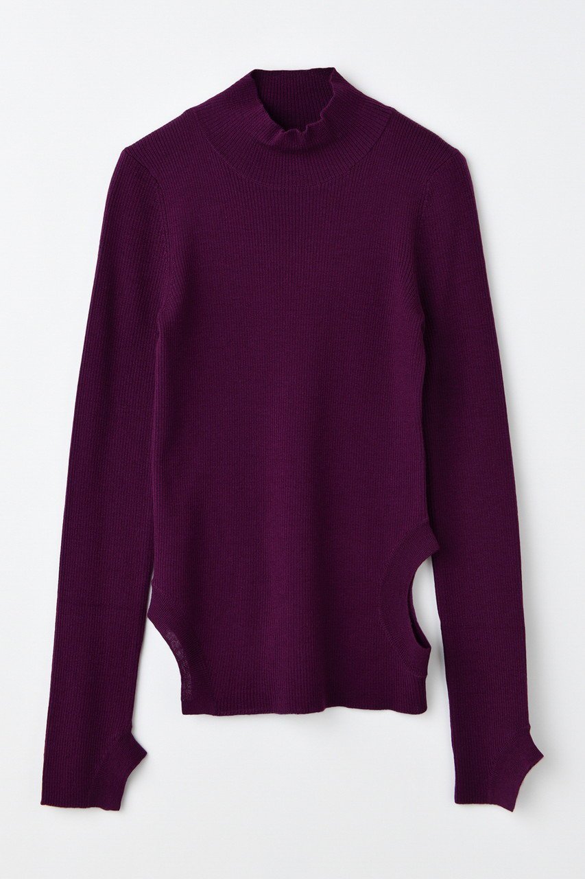 【エンフォルド/ENFOLD】のNECK HOLE PULLOVER プルオーバー インテリア・キッズ・メンズ・レディースファッション・服の通販 founy(ファニー) 　ファッション　Fashion　レディースファッション　Fashion for Women　トップス・カットソー　Cut & Sew Tops　ニット　Knit Tops & Sweaters　カジュアルプルオーバー・ニットトップス　Pullovers & Knit Tops / Casual Pullovers　アシンメトリー　Asymmetrical Style　インナー　Innerwear　ハイネック　High Neck, Mock Neck　ボーダー　Border, Stripe　ボルドー|ID: prp329100004925152 ipo3291000000036957194