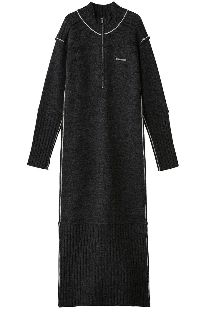 【プランク プロジェクト/PRANK PROJECT】のフロントZIPニットワンピース インテリア・キッズ・メンズ・レディースファッション・服の通販 founy(ファニー) https://founy.com/ ファッション Fashion レディースファッション Fashion for Women ワンピース Dresses ニットワンピース Knit Dresses インナー Innerwear スリット Slit, Slit Detail センター Center, Center Line ハイネック High Neck, Mock Neck フロント Front, Front Design 切替 Switching, Contrast Panel 防寒 Cold Protection, Winter-Ready |ID: prp329100004925160 ipo3291000000036957378