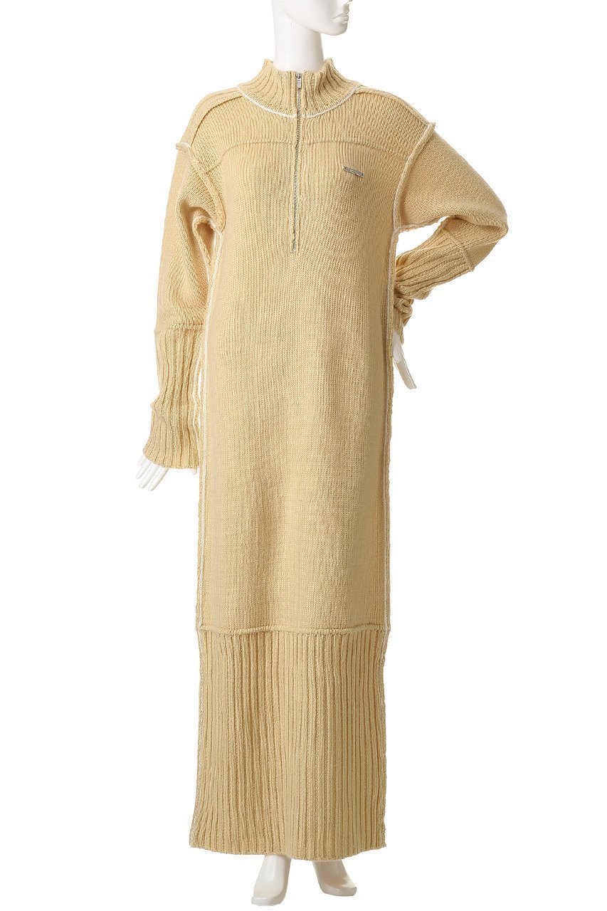 【プランク プロジェクト/PRANK PROJECT】のフロントZIPニットワンピース 人気、トレンドファッション・服の通販 founy(ファニー) 　ファッション　Fashion　レディースファッション　Fashion for Women　ワンピース　Dresses　ニットワンピース　Knit Dresses　インナー　Innerwear　スリット　Slit, Slit Detail　センター　Center, Center Line　ハイネック　High Neck, Mock Neck　フロント　Front, Front Design　切替　Switching, Contrast Panel　防寒　Cold Protection, Winter-Ready　other-2|ID: prp329100004925160 ipo3291000000036957381