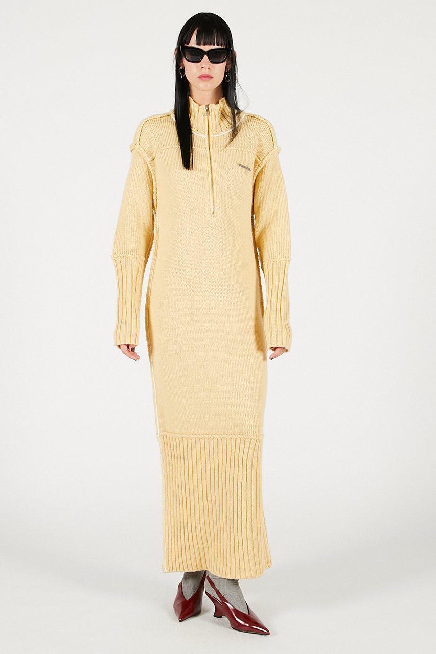 【プランク プロジェクト/PRANK PROJECT】のフロントZIPニットワンピース 人気、トレンドファッション・服の通販 founy(ファニー) 　ファッション　Fashion　レディースファッション　Fashion for Women　ワンピース　Dresses　ニットワンピース　Knit Dresses　インナー　Innerwear　スリット　Slit, Slit Detail　センター　Center, Center Line　ハイネック　High Neck, Mock Neck　フロント　Front, Front Design　切替　Switching, Contrast Panel　防寒　Cold Protection, Winter-Ready　other-6|ID: prp329100004925160 ipo3291000000036957385