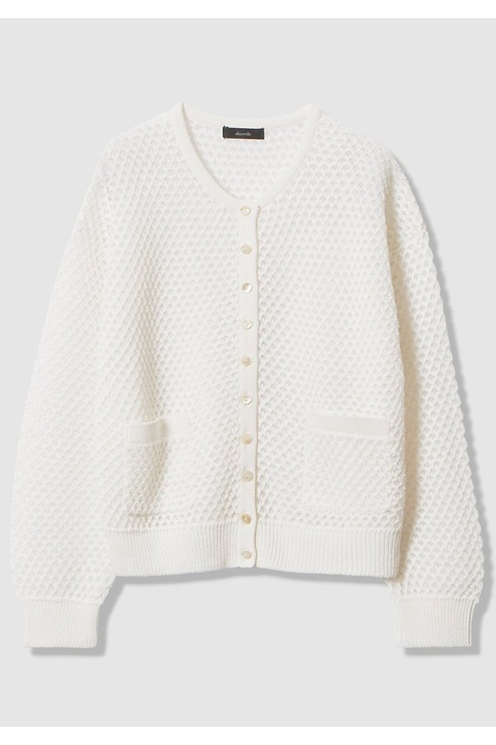 【アルアバイル/allureville】の透かし編みカーディガン インテリア・キッズ・メンズ・レディースファッション・服の通販 founy(ファニー) https://founy.com/ ファッション Fashion レディースファッション Fashion for Women トップス・カットソー Cut & Sew Tops ニット Knit Tops & Sweaters カーディガン・羽織り Layered Style Cardigans カーディガン Cardigan, Knitwear シンプル Simple, Minimal ミックス Mix, Mixed Style メタリック Metallic, Shiny Finish メッシュ Mesh, Net Fabric エレガント 上品 Elegant 再入荷 Restock / Back in Stock 夏 Summer |ID: prp329100004925190 ipo3291000000036957987