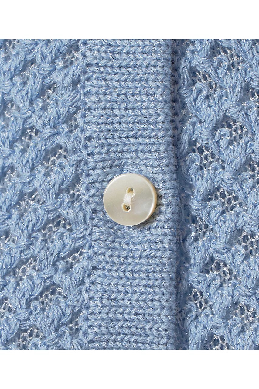 【アルアバイル/allureville】の透かし編みカーディガン 人気、トレンドファッション・服の通販 founy(ファニー) 　ファッション　Fashion　レディースファッション　Fashion for Women　トップス・カットソー　Cut & Sew Tops　ニット　Knit Tops & Sweaters　カーディガン・羽織り　Layered Style Cardigans　カーディガン　Cardigan, Knitwear　シンプル　Simple, Minimal　ミックス　Mix, Mixed Style　メタリック　Metallic, Shiny Finish　メッシュ　Mesh, Net Fabric　エレガント 上品　Elegant　再入荷　Restock / Back in Stock　夏　Summer　other-3|ID: prp329100004925190 ipo3291000000036957996