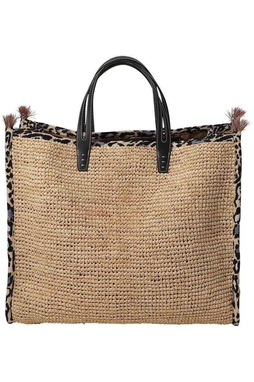 【ア ヴァケーション/A VACATION】のTANK RAFFIA トートバッグ インテリア・キッズ・メンズ・レディースファッション・服の通販 founy(ファニー) 　ファッション　Fashion　レディースファッション　Fashion for Women　バッグ　Bags　シンプル　Simple, Minimal　ジャカード／ジャガード　Jacquard, Woven Pattern　フィット　Fit, Slim Fit　フォルム　Silhouette, Form　ラフィア　Raffia, Natural Straw　レオパード|ID: prp329100004925193 ipo3291000000036958034