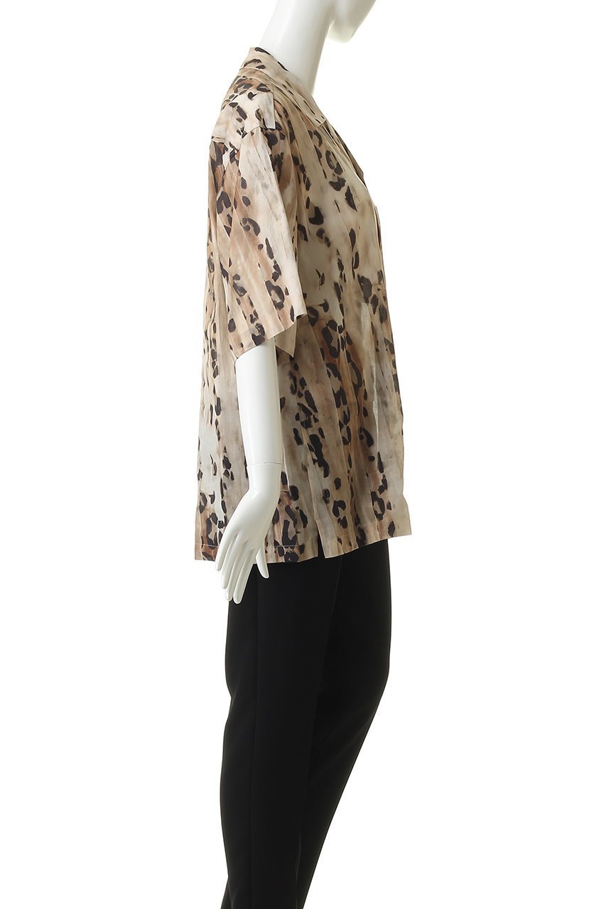 【エリオポール/heliopole】の【COUTURE D ADAM】LEOPARD オープンカラーシャツ 人気、トレンドファッション・服の通販 founy(ファニー) 　ファッション　Fashion　レディースファッション　Fashion for Women　トップス・カットソー　Cut & Sew Tops　シャツ・ブラウス・オフィスカジュアル　Elegant Blouses & Button-Ups　おすすめ　Recommended / Our Picks　エレガント 上品　Elegant　シアー　Sheer, See-Through　ショート　Short, Short Length　スリーブ　Sleeve, Long Sleeve / Short Sleeve　フロント　Front, Front Design　レオパード　Leopard, Animal Print　other-3|ID: prp329100004925209 ipo3291000000036958236