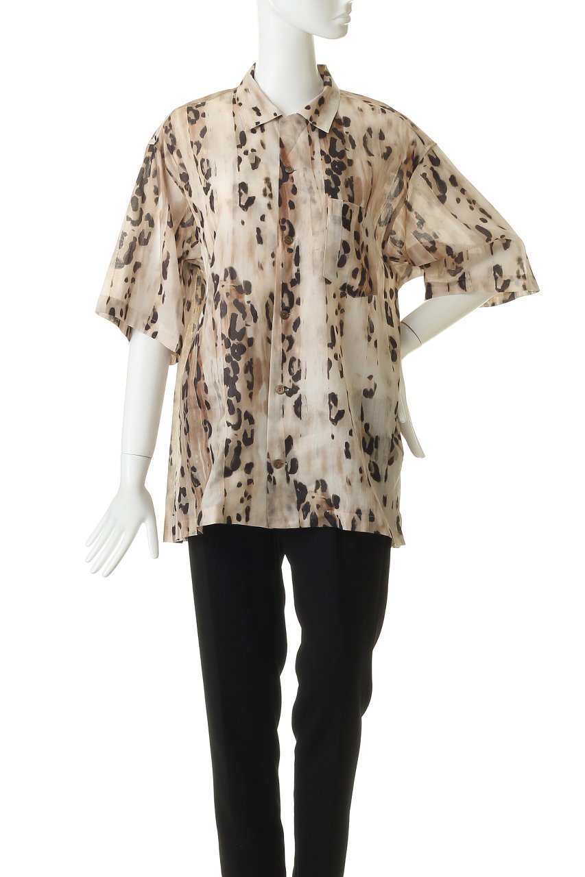 【エリオポール/heliopole】の【COUTURE D ADAM】LEOPARD オープンカラーシャツ 人気、トレンドファッション・服の通販 founy(ファニー) 　ファッション　Fashion　レディースファッション　Fashion for Women　トップス・カットソー　Cut & Sew Tops　シャツ・ブラウス・オフィスカジュアル　Elegant Blouses & Button-Ups　おすすめ　Recommended / Our Picks　エレガント 上品　Elegant　シアー　Sheer, See-Through　ショート　Short, Short Length　スリーブ　Sleeve, Long Sleeve / Short Sleeve　フロント　Front, Front Design　レオパード　Leopard, Animal Print　other-6|ID: prp329100004925209 ipo3291000000036958242