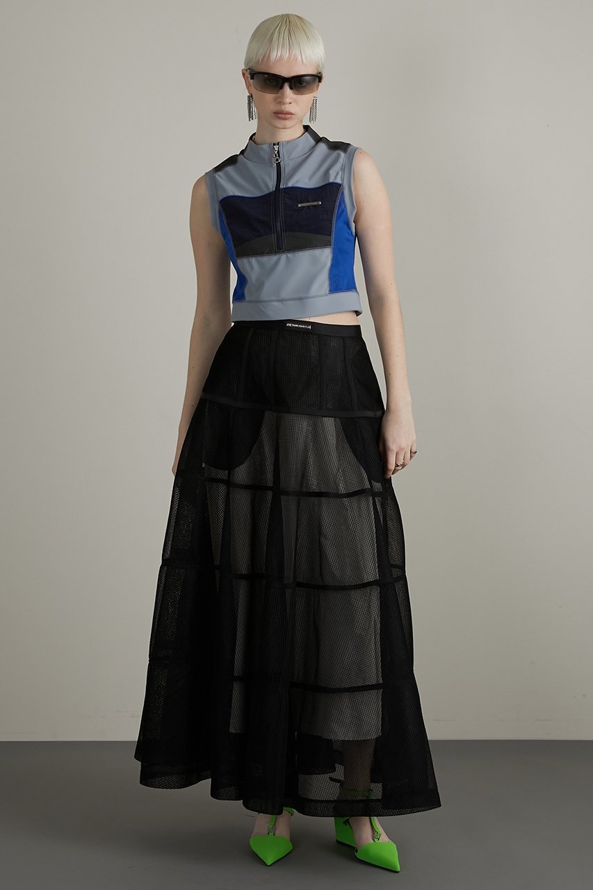 【プランク プロジェクト/PRANK PROJECT】のモトクロスノースリーブトップ / Motocross Sleeveless Top 人気、トレンドファッション・服の通販 founy(ファニー) 　ファッション　Fashion　レディースファッション　Fashion for Women　トップス・カットソー　Cut & Sew Tops　キャミソール&ノースリーブ　Camisoles & Sleeveless Tops　シャツ・ブラウス・オフィスカジュアル　Elegant Blouses & Button-Ups　おすすめ　Recommended / Our Picks　コンパクト　Compact, Small Size　シルバー　Silver, Metallic Silver　スポーティ　Sporty, Casual Athletic　ソックス　Socks, Hosiery　タフタ　Taffeta, Structured Fabric　トレンド　Trend, Trending Now　ノースリーブ　Sleeveless, No-Sleeve　プレート　Plate, Dish　ボトム　Bottoms, Lower Wear　ミニスカート　Mini Skirt, Short Skirt　メッシュ　Mesh, Net Fabric　ワイド　Wide, Wide Fit　水着　Swimsuit, Swimwear　other-6|ID: prp329100004925240 ipo3291000000036958743