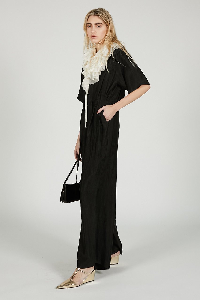 【プランク プロジェクト/PRANK PROJECT】のオープンバックジャンプスーツ / Open Back Jumpsuit 人気、トレンドファッション・服の通販 founy(ファニー) 　ファッション　Fashion　レディースファッション　Fashion for Women　バッグ　Bags　パンツ　Pants & Trousers　サテン　Satin, Glossy Fabric　ストライプ　Stripe, Striped Pattern　ドローストリング　Drawstring, Pull Cord　リラックス　Relax, Relaxed Fit　ワッシャー　Washer, Crinkled Finish　other-7|ID: prp329100004925253 ipo3291000000036958834