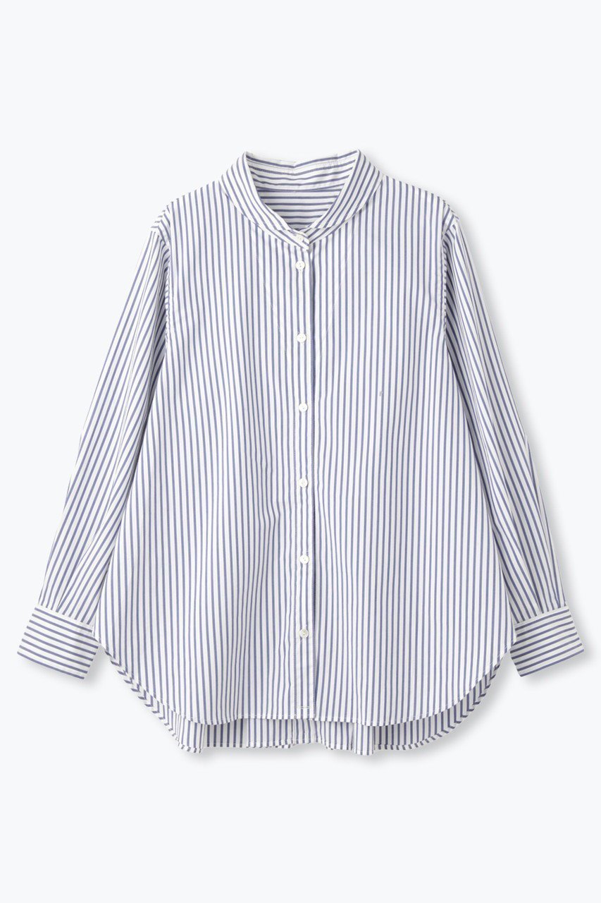 【レリル/lelill】の「ピマソロ」トラスタックバックオープンシャツ インテリア・キッズ・メンズ・レディースファッション・服の通販 founy(ファニー) 　ファッション　Fashion　レディースファッション　Fashion for Women　トップス・カットソー　Cut & Sew Tops　シャツ・ブラウス・オフィスカジュアル　Elegant Blouses & Button-Ups　バッグ　Bags　ショール　Shawl, Wrap　スリーブ　Sleeve, Long Sleeve / Short Sleeve　定番　Standard, Basic Item　人気　Popular, Best Seller　バランス　Balance, Style Balance　ファブリック　Fabric, Textile　ベーシック　Basic, Essential　ロング　Long, Long-Length　再入荷　Restock / Back in Stock　ブルーストライプ|ID: prp329100004925271 ipo3291000000036958976