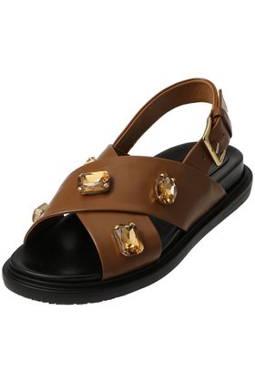 【マルニ/MARNI】 ビジュー付きフスベットサンダル人気、トレンドファッション・服の通販 founy(ファニー) ファッション Fashion レディースファッション Fashion for Women サンダル Sandals, Summer Shoes デニム Denim, Jeans Material ビジュー Bijou, Jewel-like Accent リゾート Resort, Vacation Style リュクス Luxury, Elegant, High-End, Chic ワイド Wide, Wide Fit 夏 Summer 新作・新入荷 New Arrivals / New In |ID:prp329100004925278
