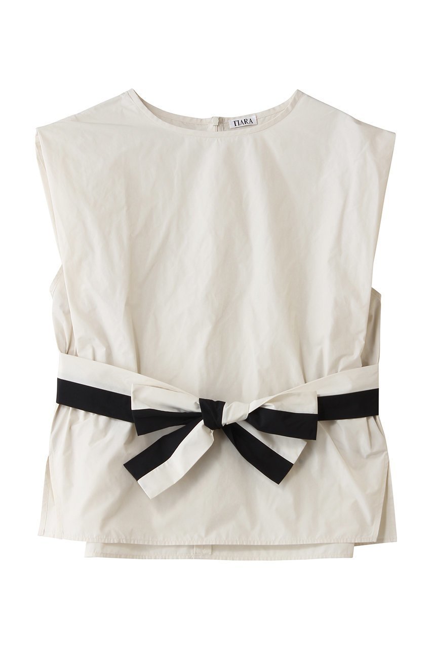 【ティアラ/Tiara】のリボンベルトブラウス インテリア・キッズ・メンズ・レディースファッション・服の通販 founy(ファニー) 　ファッション　Fashion　レディースファッション　Fashion for Women　トップス・カットソー　Cut & Sew Tops　キャミソール&ノースリーブ　Camisoles & Sleeveless Tops　シャツ・ブラウス・オフィスカジュアル　Elegant Blouses & Button-Ups　ベルト&ウエストマーク　Belts & Waist Accessories　タフタ　Taffeta, Structured Fabric　ノースリーブ　Sleeveless, No-Sleeve　フェミニン　Feminine, Girly　リボン　Ribbon, Bow　新作・新入荷　New Arrivals / New In　アイボリー|ID: prp329100004925284 ipo3291000000036959069