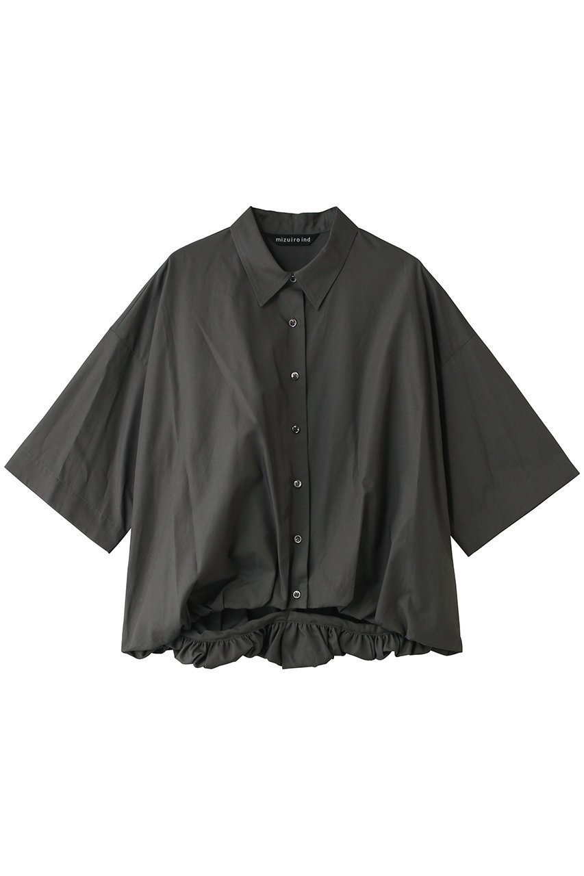 【ミズイロ インド/mizuiro ind】のhalf slv ballon shirt シャツ インテリア・キッズ・メンズ・レディースファッション・服の通販 founy(ファニー) 　ファッション　Fashion　レディースファッション　Fashion for Women　トップス・カットソー　Cut & Sew Tops　シャツ・ブラウス・オフィスカジュアル　Elegant Blouses & Button-Ups　ショート　Short, Short Length　シンプル　Simple, Minimal　スリーブ　Sleeve, Long Sleeve / Short Sleeve　トレンド　Trend, Trending Now　バルーン　Balloon, Balloon Silhouette　フロント　Front, Front Design　半袖　Short Sleeve, Half Sleeve　新作・新入荷　New Arrivals / New In　c.gray|ID: prp329100004925287 ipo3291000000036959092