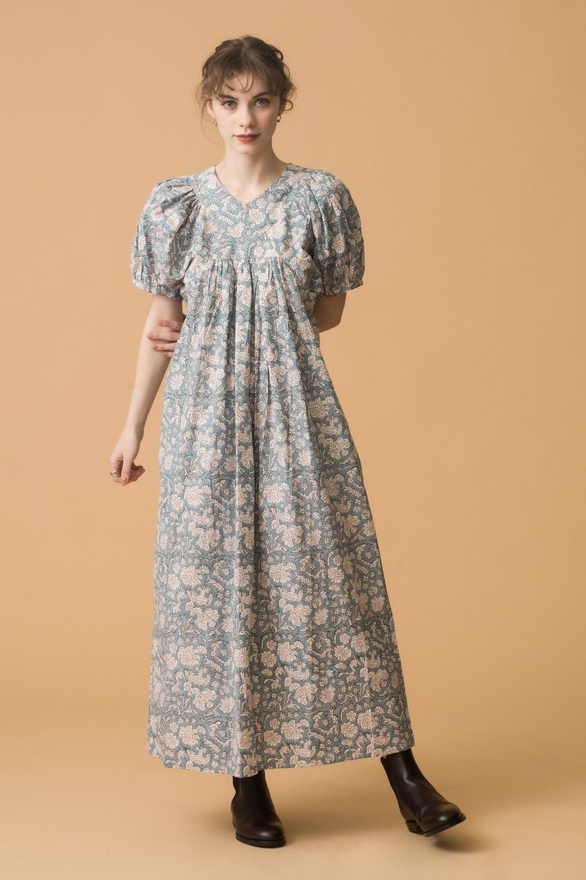 【エスゼット ブロックプリント/SZ Blockprints】の【日本限定】SAI DRESS NILA ショートスリーブワンピース 人気、トレンドファッション・服の通販 founy(ファニー) 　ファッション　Fashion　レディースファッション　Fashion for Women　ワンピース　Dresses　フォーマル・パーティードレス・結婚式用ドレス　Elegant & Casual Dresses　チュニック　Tunic Tops & Dresses　インド　Indian Textile　オリエンタル　Oriental Pattern　チュニック　Tunic, Long Top　フラワー　Flower, Floral　ブロック　Block, Solid Block Pattern　プリント　Print, Printed Pattern　リゾート　Resort, Vacation Style　エレガント 上品　Elegant　other-6|ID: prp329100004926473 ipo3291000000036965506