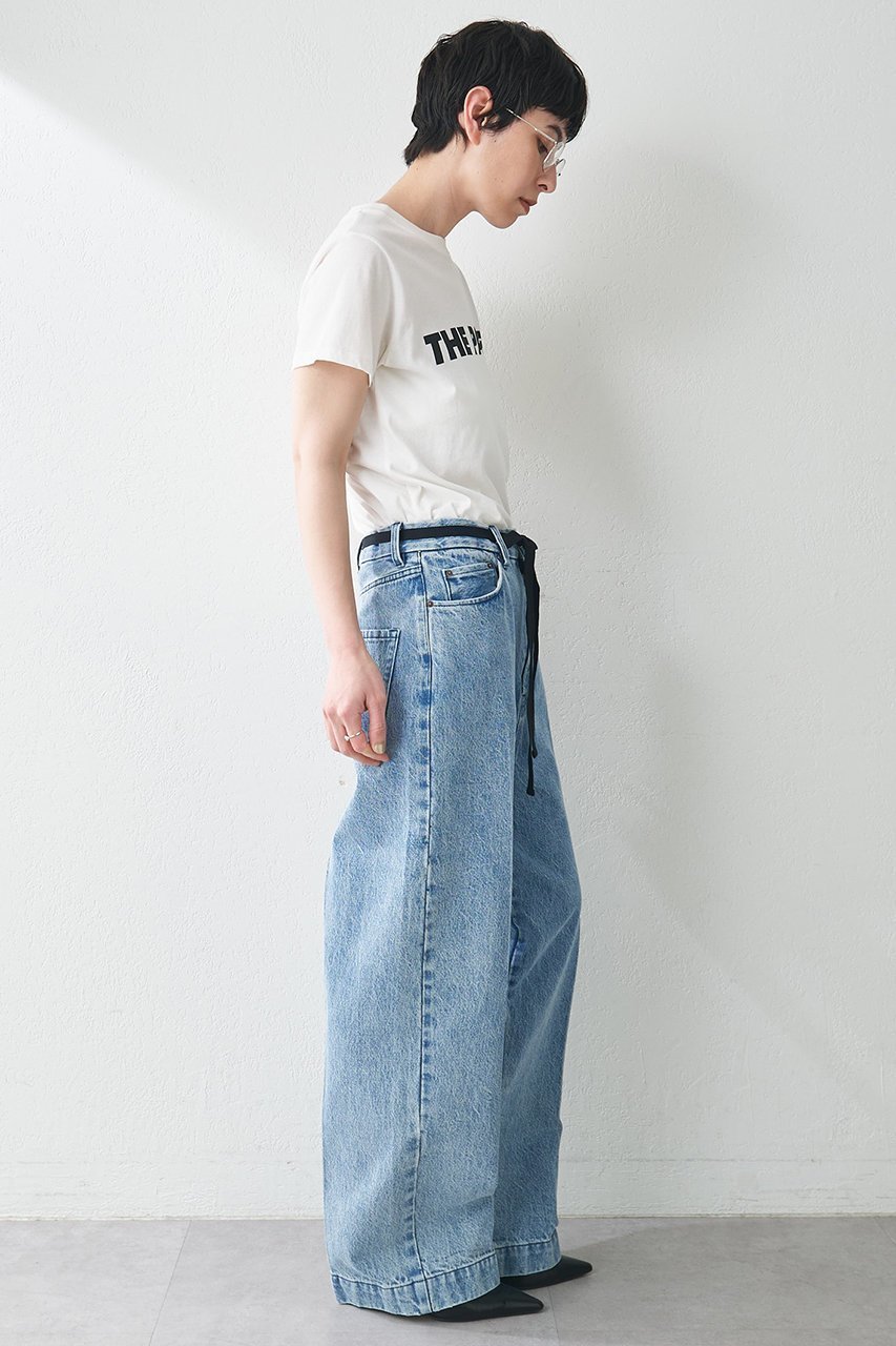 【ウィムガゼット/Whim Gazette】のセンタープレスデニムパンツ 人気、トレンドファッション・服の通販 founy(ファニー) 　ファッション　Fashion　レディースファッション　Fashion for Women　パンツ　Pants & Trousers　デニムパンツ・ジーンズ・美脚デニム　Denim Jeans & Pants　スタイリッシュ　Stylish, Fashionable　センター　Center, Center Line　デニム　Denim, Jeans Material　ハイライズ　High Rise, High Waist　ブリーチ　Bleach, Washed Finish　ワイド　Wide, Wide Fit　ヴィンテージ　Vintage Style　other-4|ID: prp329100004926477 ipo3291000000036965540