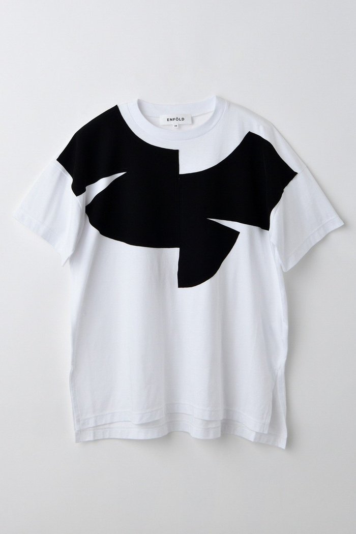 【エンフォルド/ENFOLD】のCOLLAR DOCKING T-SHIRT/Tシャツ インテリア・キッズ・メンズ・レディースファッション・服の通販 founy(ファニー) https://founy.com/ ファッション Fashion レディースファッション Fashion for Women トップス・カットソー Cut & Sew Tops シャツ・ブラウス・オフィスカジュアル Elegant Blouses & Button-Ups ロングTシャツ・Tシャツ Longline T-Shirts & Tees カットソー・ベーシックTシャツ Cut-and-Sewn Tops / Stretch Tees & Basics アシンメトリー Asymmetrical Style ショート Short, Short Length スリーブ Sleeve, Long Sleeve / Short Sleeve セットアップ Set-Up, Coordinated Outfit ドッキング Docking, Mixed Material |ID: prp329100004926491 ipo3291000000036965649