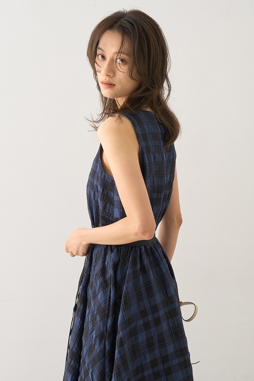 【デザイン ワークス/DESIGN WORKS】のジャスミンチェックフレアワンピース 人気、トレンドファッション・服の通販 founy(ファニー) 　ファッション　Fashion　レディースファッション　Fashion for Women　ワンピース　Dresses　チュニック　Tunic Tops & Dresses　コンパクト　Compact, Small Size　サマー　Summer, Summer Style　チェック　Check, Plaid, Tartan　チュニック　Tunic, Long Top　ドレス　Dress, One-Piece　ビッグ　Big, Oversized　フレア　Flare, Flared　リゾート　Resort, Vacation Style　ロング　Long, Long-Length　夏　Summer　other-3|ID: prp329100004926496 ipo3291000000036965696