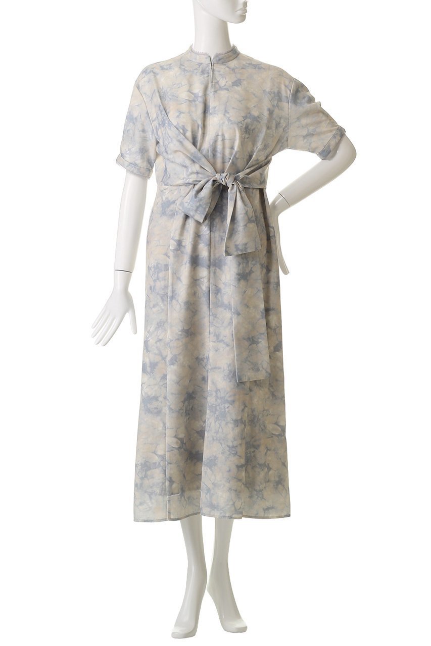 【クラネ/CLANE】のSTAND COLLAR WAIST TIE ONEPIECE/ワンピース 人気、トレンドファッション・服の通販 founy(ファニー) 　ファッション　Fashion　レディースファッション　Fashion for Women　ワンピース　Dresses　チュニック　Tunic Tops & Dresses　スタンド　Stand Collar, Upright Stand　スリーブ　Sleeve, Long Sleeve / Short Sleeve　チュニック　Tunic, Long Top　マーブル　Marble, Marble Pattern　ロング　Long, Long-Length　other-2|ID: prp329100004926497 ipo3291000000036965702