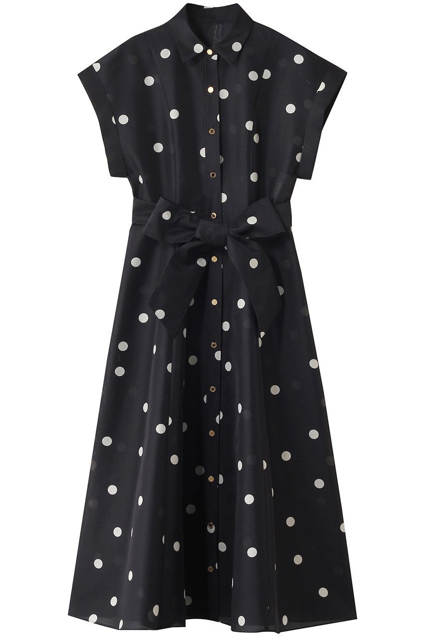 【アルアバイル/allureville】の【Loulou Willoughby】オーガンドットワンピース 人気、トレンドファッション・服の通販 founy(ファニー) 　ファッション　Fashion　レディースファッション　Fashion for Women　ワンピース　Dresses　チュニック　Tunic Tops & Dresses　おすすめ　Recommended / Our Picks　インナー　Innerwear　オーガンジー　Organza Fabric　シアー　Sheer, See-Through　チュニック　Tunic, Long Top　ドット　Polka Dot, Dot Pattern　フィット　Fit, Slim Fit　フェミニン　Feminine, Girly　フレア　Flare, Flared　リボン　Ribbon, Bow　ロング　Long, Long-Length　夏　Summer　 other-1|ID: prp329100004926498 ipo3291000000036965707