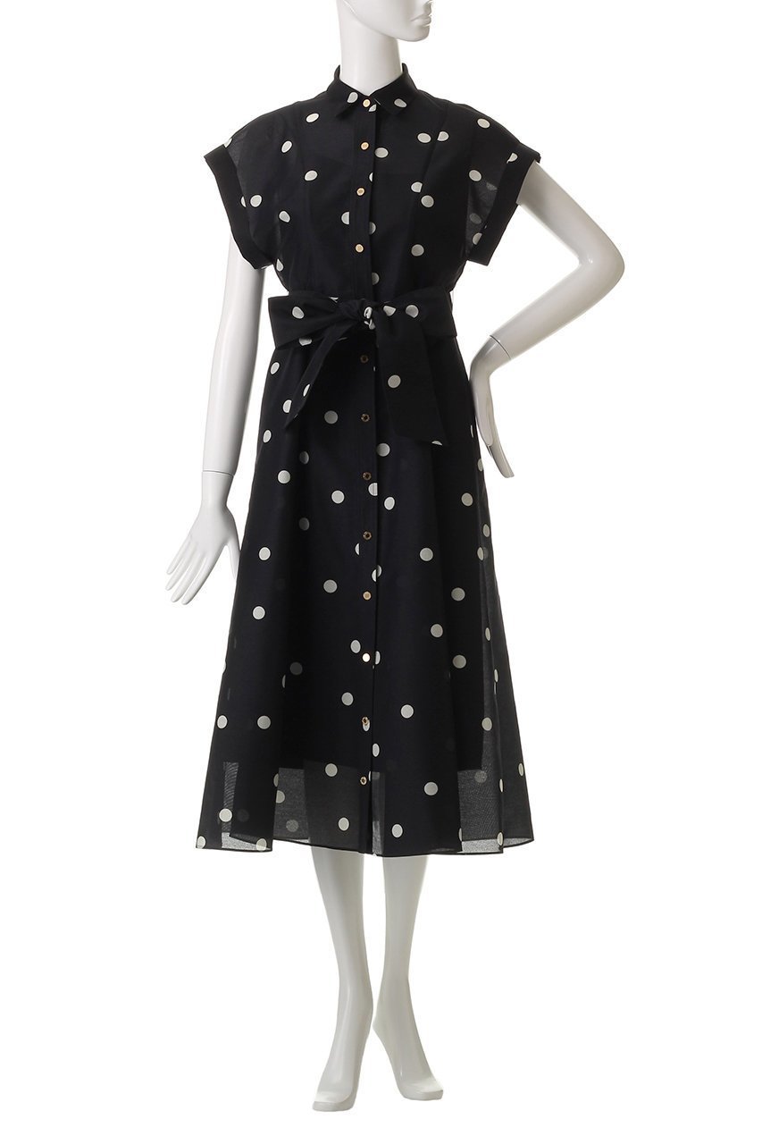 【アルアバイル/allureville】の【Loulou Willoughby】オーガンドットワンピース 人気、トレンドファッション・服の通販 founy(ファニー) 　ファッション　Fashion　レディースファッション　Fashion for Women　ワンピース　Dresses　チュニック　Tunic Tops & Dresses　おすすめ　Recommended / Our Picks　インナー　Innerwear　オーガンジー　Organza Fabric　シアー　Sheer, See-Through　チュニック　Tunic, Long Top　ドット　Polka Dot, Dot Pattern　フィット　Fit, Slim Fit　フェミニン　Feminine, Girly　フレア　Flare, Flared　リボン　Ribbon, Bow　ロング　Long, Long-Length　夏　Summer　other-2|ID: prp329100004926498 ipo3291000000036965709