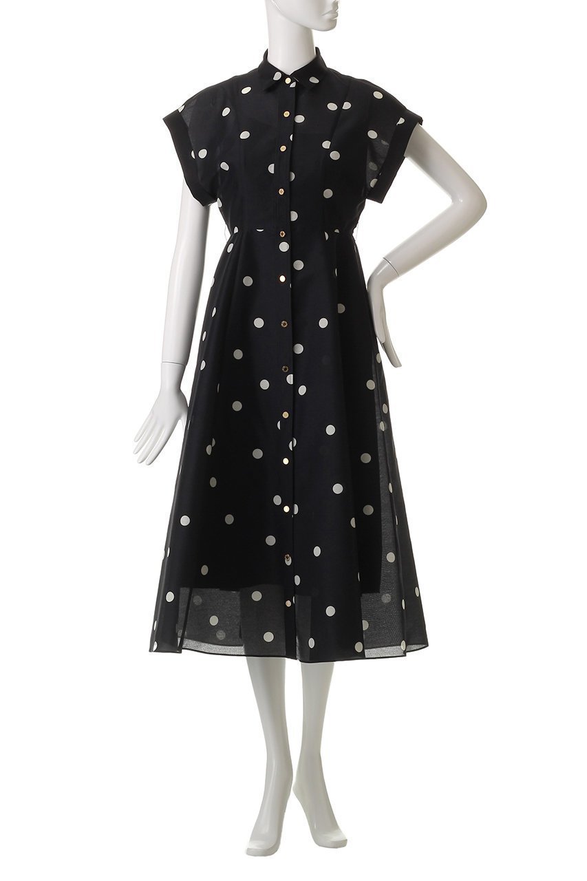 【アルアバイル/allureville】の【Loulou Willoughby】オーガンドットワンピース 人気、トレンドファッション・服の通販 founy(ファニー) 　ファッション　Fashion　レディースファッション　Fashion for Women　ワンピース　Dresses　チュニック　Tunic Tops & Dresses　おすすめ　Recommended / Our Picks　インナー　Innerwear　オーガンジー　Organza Fabric　シアー　Sheer, See-Through　チュニック　Tunic, Long Top　ドット　Polka Dot, Dot Pattern　フィット　Fit, Slim Fit　フェミニン　Feminine, Girly　フレア　Flare, Flared　リボン　Ribbon, Bow　ロング　Long, Long-Length　夏　Summer　other-6|ID: prp329100004926498 ipo3291000000036965713