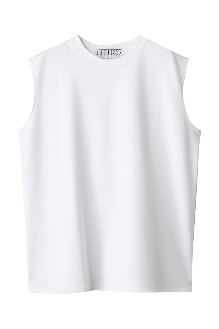 【サードマガジン/THIRD MAGAZINE】のスリーブレスTシャツ インテリア・キッズ・メンズ・レディースファッション・服の通販 founy(ファニー) 　ファッション　Fashion　レディースファッション　Fashion for Women　トップス・カットソー　Cut & Sew Tops　キャミソール&ノースリーブ　Camisoles & Sleeveless Tops　シャツ・ブラウス・オフィスカジュアル　Elegant Blouses & Button-Ups　ロングTシャツ・Tシャツ　Longline T-Shirts & Tees　カットソー・ベーシックTシャツ　Cut-and-Sewn Tops / Stretch Tees & Basics　キャミソール　Camisole, Spaghetti Strap Top　シンプル　Simple, Minimal　スリーブ　Sleeve, Long Sleeve / Short Sleeve　タンク　Tank Top, Sleeveless Top　定番　Standard, Basic Item　ホワイト|ID: prp329100004926508 ipo3291000000036965778